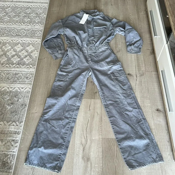 ZARA | Gray | TRF DENIM OVERALLS WITH DISTRESSED EFFECT - Picture 10 of 11